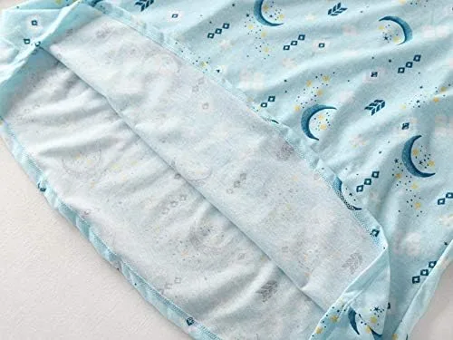 Miniatura 5 de PNAEONG Camisón de algodón para mujer, ropa de dormir de manga corta, camisa casual con estampado