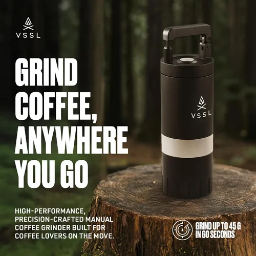 Miniatura 2 de VSSL Java G45 Molinillo de Café Manual Café para Acampar Molinillo de Frijoles Vertiendo de Viaje Burr Conical de Acero Inoxidable