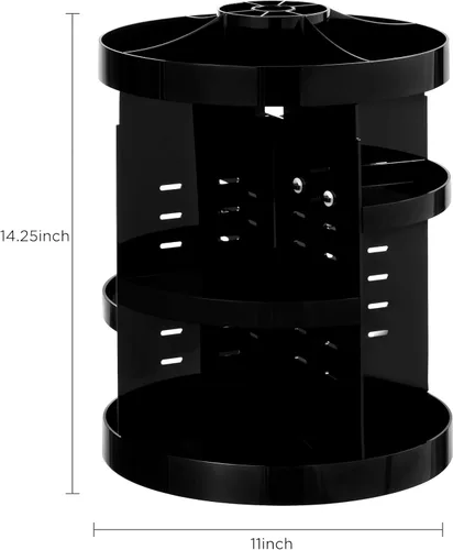 Miniatura 2 de HBlife Organizador de maquillaje giratorio extragrande de 360 grados, carrusel ajustable, organizador de perfumes giratorio de gran capacidad