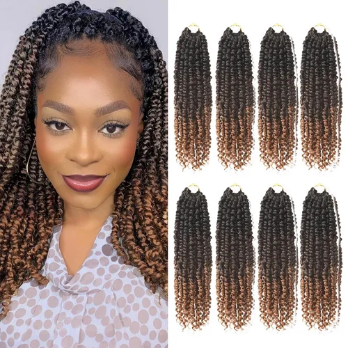 Miniatura 39 de Bileaf Cabello de Ganchillo Passion Twist Pre-retorcido de 10 Pulgadas, 8 Paquetes de Ganchillo Passion Twist, Cabello Corto Passion Twist