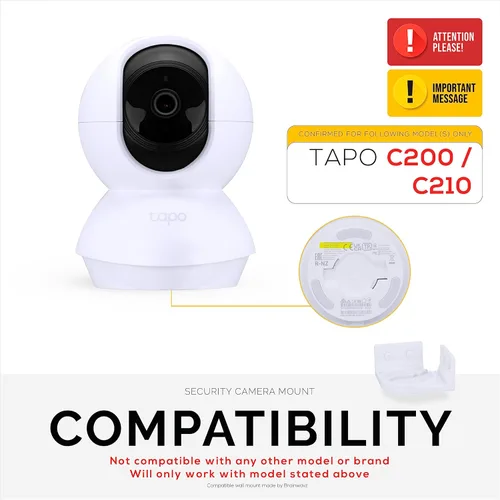 Miniatura 2 de Soporte de pared de esquina para cámara de seguridad inteligente Tapo Pan/Tilt (C200 y C210), soporte de diseño personalizado, reduce puntos ciegos
