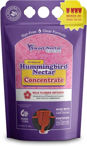 sweet-seed Néctar de colibrí, concentrado, hace 3 veces el volumen, 1.5 L (50.7 onzas), prolonga la vida útil del néctar para comederos de colibríes