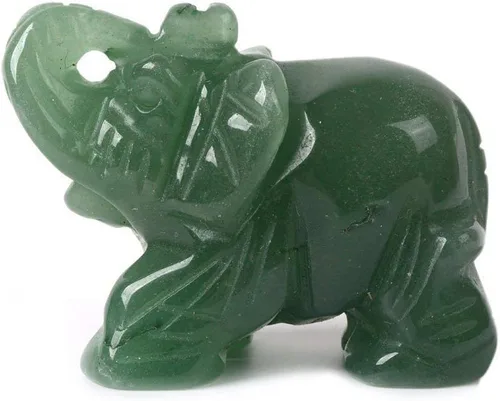 Miniatura 7 de Angelstones Figura de piedra preciosa de elefante pirita, cristal curativo, tótem de animal, piedra espiritual, 2 pulgadas