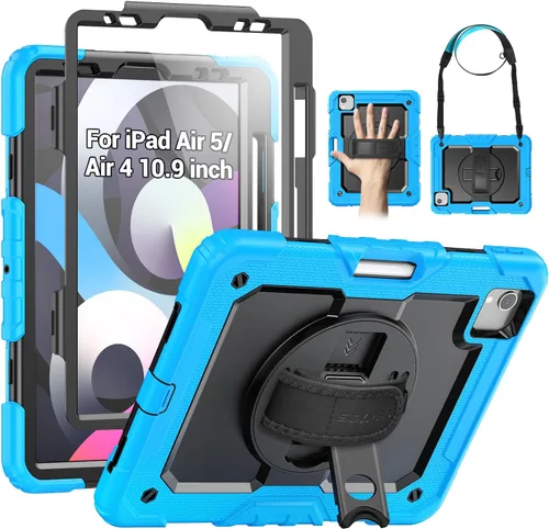 Miniatura 18 de SEYMAC Funda para iPad Air de 5ª/4ª generación de 10.9 pulgadas, Funda Protectora de Cuerpo Completo Resistente a Golpes con Protector de Pantalla