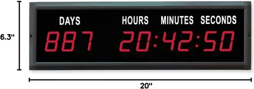 Miniatura 3 de EU Reloj de cuenta regresiva LED de 1.8 '' Días Horas Minutos y Segundos (Rojo)