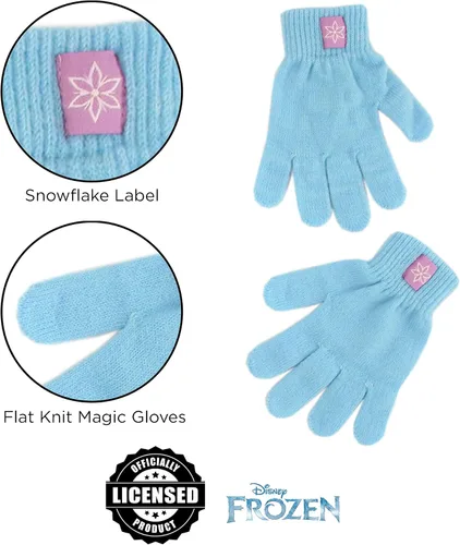 Miniatura 5 de Disney Conjunto de sombrero de invierno Frozen para niñas y guantes para niños gorro Elsa y Anna para edades de 4 a 7 años