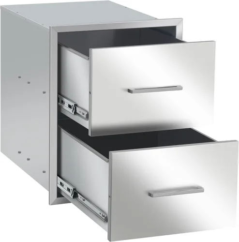 Miniatura 8 de Cajón de cocina para exteriores de 18 pulgadas de ancho, de acero inoxidable, doble cajón, montaje empotrado para isla de cocina al aire libre