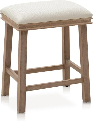 Miniatura 14 de Taburetes de altura para mostrador Sophia & William, taburetes de 24" con patas de madera maciza, taburetes de altura de mostrador tapizados en tela