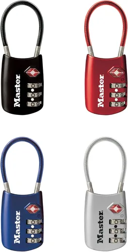 Master Lock Establece tu propia combinación de candado de equipaje aprobado por la TSA, el candado con cremallera de viaje es perfecto para maletas,