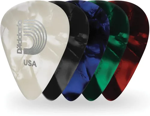 Miniatura 11 de D'Addario - Púas para guitarra de celuloide, accesorios para guitarra, púas para guitarra acústica, eléctrica y bajo, sensación natural, tono Verde