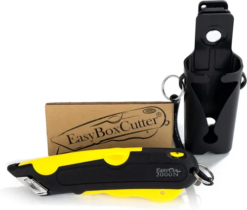 Miniatura 2 de EasyCut 2000 Cuchillo utilitario retráctil seguro para cortar cajas, amarillo, 09700