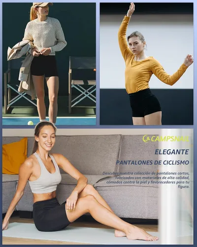 Miniatura 2 de CAMPSNAIL - Pantalones cortos de yoga para mujer, 3"/5"/8" de cintura alta con control de abdomen, pantalones cortos de elastano para voleibol, yoga