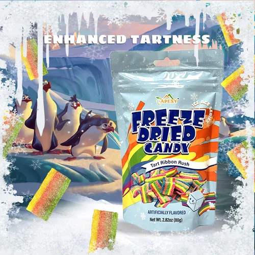 Miniatura 4 de Apexy Caramelo de cinta liofilizado Rush – Rainbow Sour Belts – Super crujiente, sabor intensificado, aperitivo de caramelo liofilizado ligero