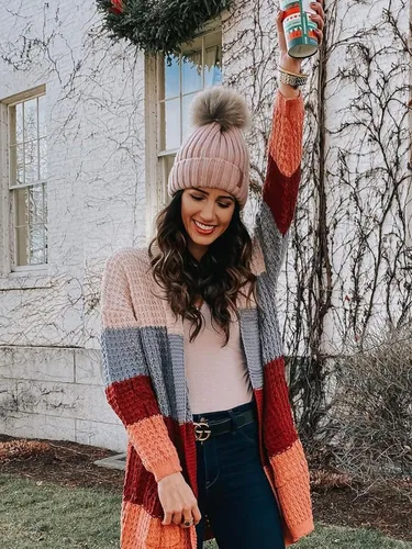 Miniatura 5 de FURTALK - Gorro de punto para el invierno con pompón de piel sintética, cálido, para mujeres