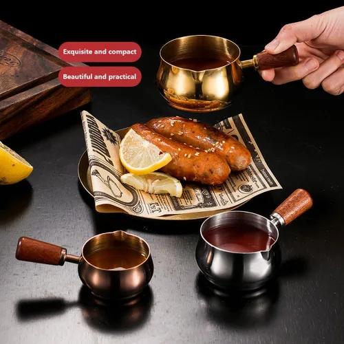 Miniatura 3 de Mini Cacerola de Salsa, Cacerola de Acero Inoxidable Reutilizable 304, Recipiente para Derretir Chocolate, Cuencos para Sumergir Vinagre, Cuenco