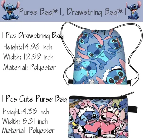 Miniatura 2 de Juego de regalo de cosas de mercancía de puntada, bolsa de cordón de anime de puntada, cordón de llavero, monedero, calcomanías, alfileres de botón