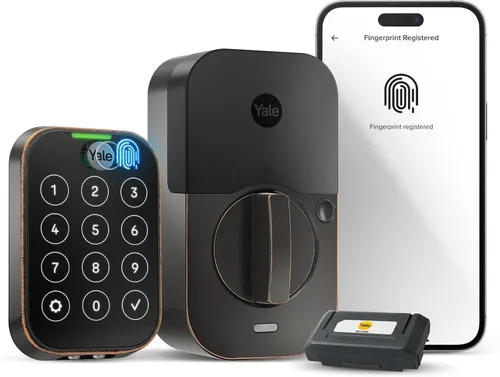 Yale Assure Lock 2 Touch - Cerradura de puerta de entrada inteligente sin llave de bronce aceitado con teclado táctil conectado Wi-Fi y escáner de