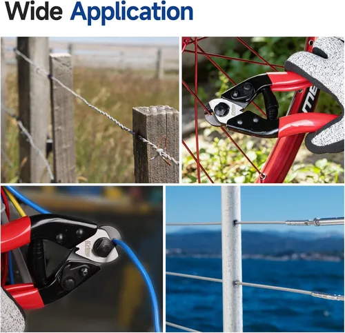 Miniatura 7 de iCrimp Cortador de cuerda de alambre de 0.098 in con hoja endurecida 50 HRC para bicicletas, aviones, cobre y cables eléctricos
