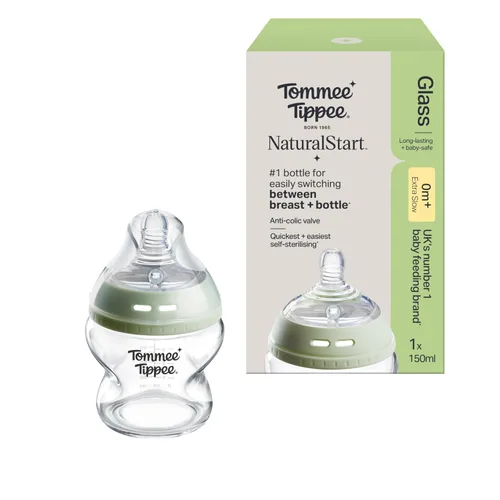 Miniatura 11 de Tommee Tippee Natural Start Glass - Juego de iniciación para recién nacido, biberones anticólicos de 5.1 fl oz y 8.5 fl oz, tetinas de flujo lento