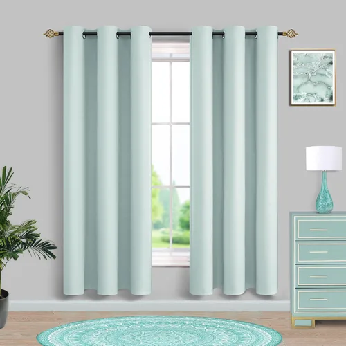 Miniatura 36 de Mrs.Naturall Cortinas Azul Real para Dormitorio, Cortinas Opacas Cortas Medianas Azul Cobalto para Cocina Decoración de Habitación de Adolescentes