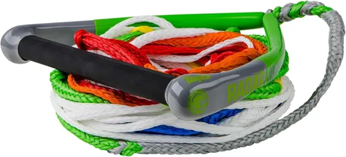RADAR Control Water Ski Rope and Handle Package - 13 Inch Handle, Non-Rotating Grip, Pre-Stretched Low-Drag Rope, Full Length End Caps, High Control