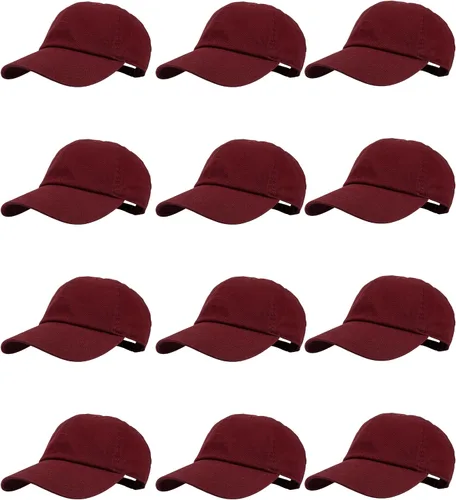 Miniatura 160 de Gelante Gorras de béisbol 100% algodón liso en blanco tamaño ajustable al por mayor a granel de 12