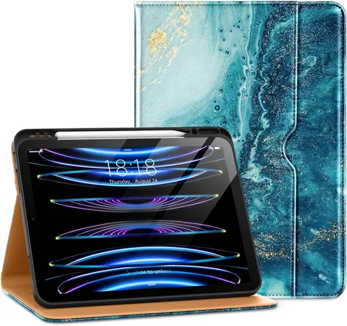 Miniatura 26 de DTTO para iPad Pro 12.9 6ª / 5ª / 4ª / 3ª generación Funda 2022/2021/2020/2018, Funda de cuero tipo folio con soporte integrado para lápiz Apple
