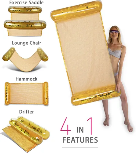 Miniatura 4 de POZA Paquete inflable para casa completa – Tubo flotante de 36 pulgadas con confeti brillante de alta calidad, bolas de playa de 16 pulgadas, fideos
