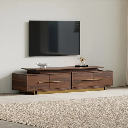 Miniatura 2 de Soporte de TV extensible, consola de TV moderna para TV de hasta 100 pulgadas, centro de entretenimiento de longitud ajustable, consola multimedia
