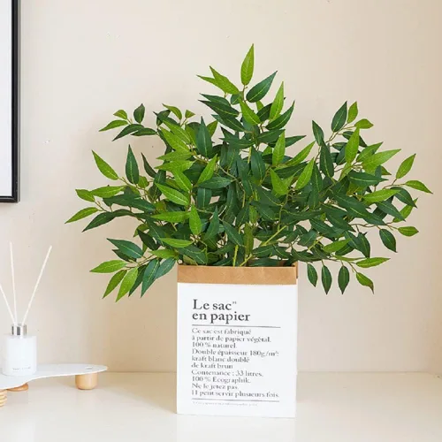 Miniatura 6 de WEISPARK Tallos de Verdor Artificial Ruscus Italiano, 16pcs Ramas de Guirnalda de Hojas Verdes Sintéticas Spray de Verdor Colgante para Ramo