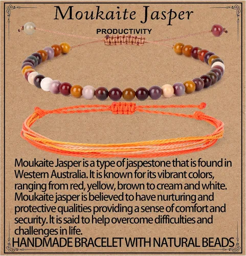 Miniatura 87 de LPBeads Pulsera de piedra natural hecha a mano de tamaño ajustable