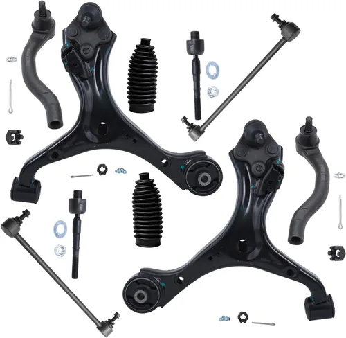 Miniatura 107 de Detroit Axle - Kit de suspensión frontal de 10 piezas para Jeep 2002-2004 Liberty, 2 brazos de control superiores con rótula 2 rótulas inferiores, 4