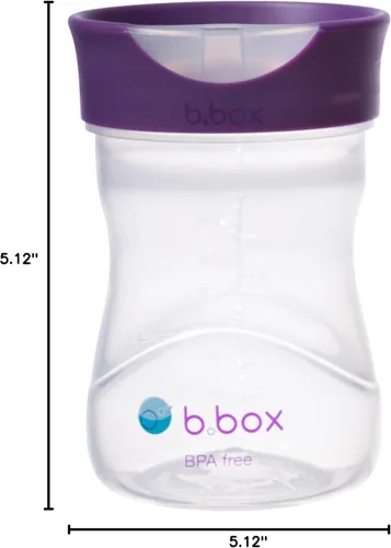 Miniatura 8 de b.box Taza de entrenamiento para niños pequeños: apertura de flujo libre, gran transición de sorbo a taza para niños grandes. Sin BPA, apto para Uva