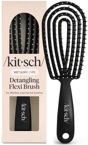 Kitsch Cepillo desenredante para cabello Flexi Flow para mujeres, hombres y niños | Cepillos desenredantes para cabello rizado con marco flexible,