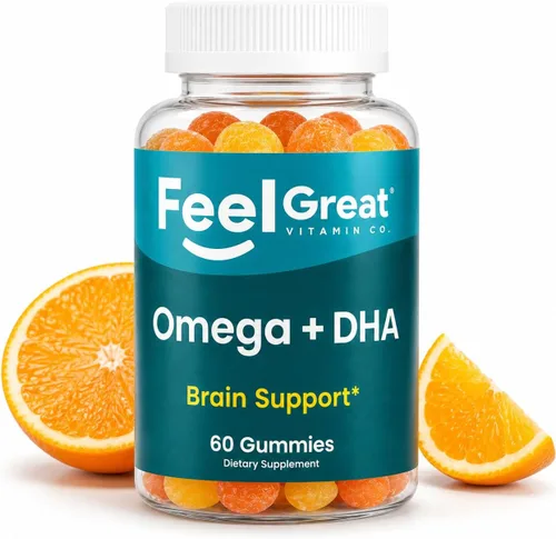 Gomitas Omega 3 6 9 + DHA a base de plantas para niños y adultos - Suplemento vegetariano Omega con vitamina C y chía - Apoyo cerebral e