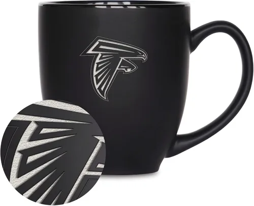 Miniatura 15 de Rico Industries Taza Bistro Mate Negra de Fútbol Americano NFL de 15 onzas - Para Bebidas Calientes o Frías - Logotipo del Equipo Grabado para una