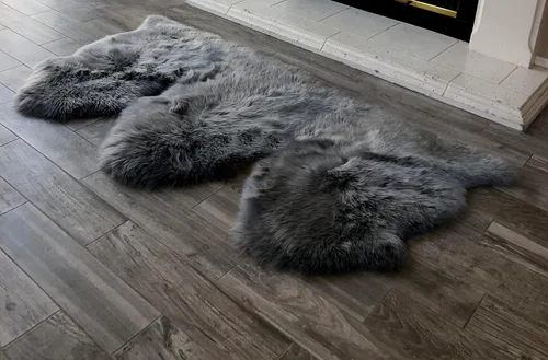 Miniatura 61 de LAMBZY Alfombra sintética de piel de oveja auténtica, con textura inferior gruesa, fuerte, fácil de lavar, resistente a las manchas, perfecta