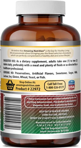 Miniatura 3 de Amazing Formulas Hierro como suplemento de sulfato ferroso 130 mg por porción 240 tabletas Sin OMG Sin gluten Fabricado en Estados Unidos