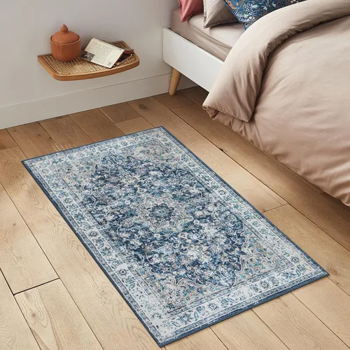 Miniatura 2 de Beeiva Alfombra vintage de interior para entrada, alfombra de pelo bajo lavable de 2 x 3 pies con parte trasera antideslizante, tapete pequeño