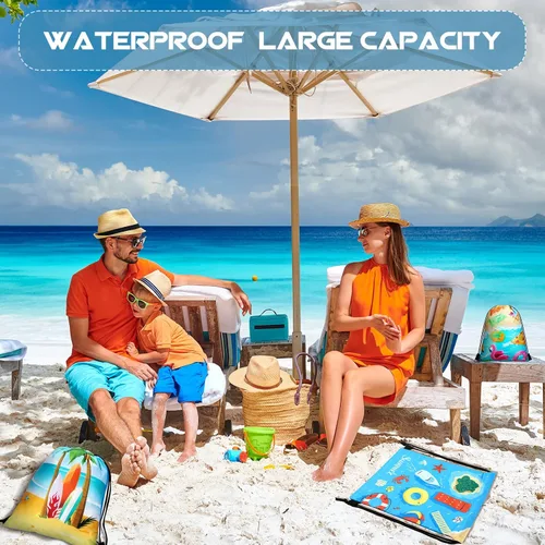 Miniatura 6 de Boao 12 unidades de bolsas de regalo de fiesta de playa de verano para niños, bolsas de regalo, bolsas de dulces para fiesta en la playa