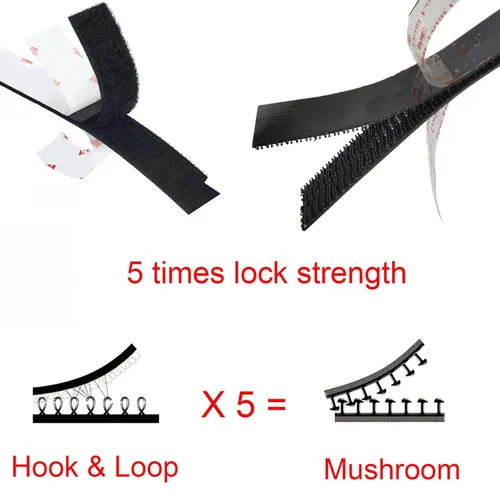 Miniatura 3 de 3M - Cerradura doble de 1 pulgada x 2 pulgadas, 8 piezas, soporte EZ Pass/IPass/IZoom/Sunpass, tiras de montaje adhesivas con cierre negro