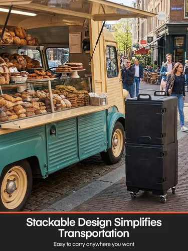 Miniatura 5 de Caja caliente para catering, calentador de alimentos portátil de 82 cuartos de galón con ruedas, transportador de bandeja de alimentos aislado