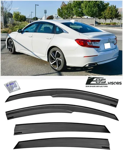 Extreme Online Store Repuesto para Honda Accord 2018-2022 | Viseras EOS JDM Mugen Estilo Humo Tintado Ventilaciones Laterales Protección de Lluvia