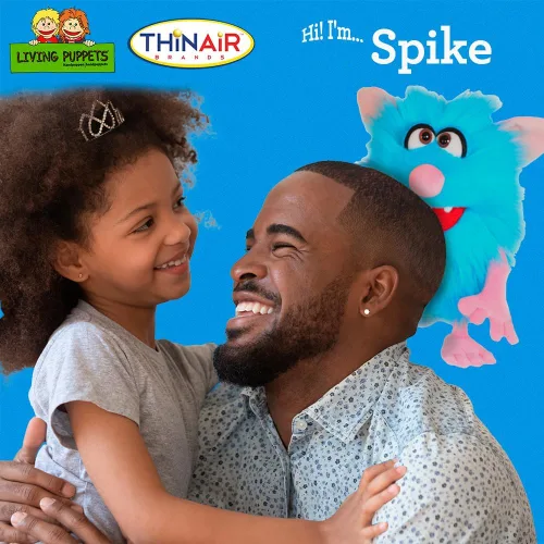 Miniatura 3 de Living Puppet - Spike, el monstruo amistoso color azul de 14 pulgadas, marioneta de mano afelpada para niños y niñas