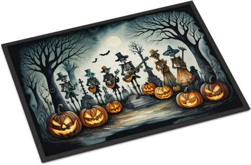Miniatura 9 de Caroline's Treasures DAC2223MAT - Felpudo espeluznante de Halloween con gato negro de 18 x 27 pulgadas, tapete para puerta delantera