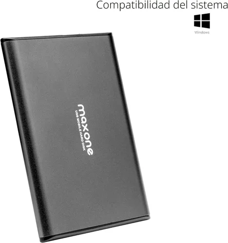 Miniatura 3 de Maxone Disco duro externo portátil ultradelgado de 320 GB HDD USB 3.0 compatible con PC, ordenador portátil - gris carbón