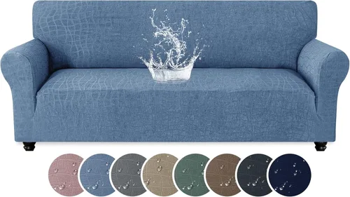 Miniatura 35 de MAXIJIN Funda impermeable para sillón de sala de estar, 1 pieza elástica con brazos, protector de muebles lavable para perros y mascotas (S, café)