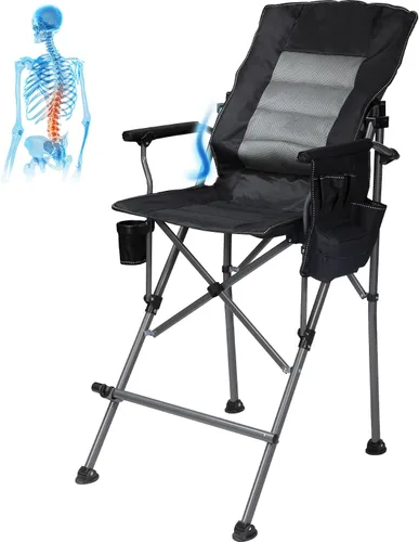 Miniatura 11 de Sillas plegables extra altas Stonehomy para adultos 330lbs, sillas director plegables de altura de barra portátiles para acampar al aire libre