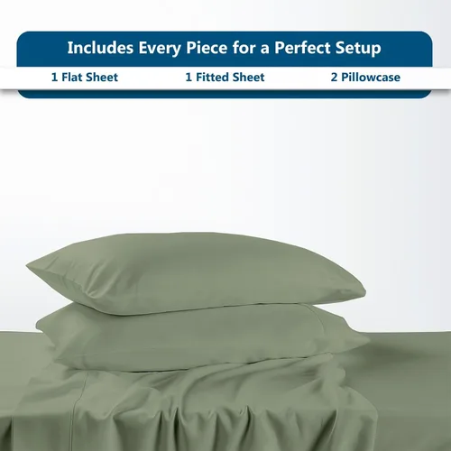 Miniatura 121 de Shreem Linen Olympic - Juego de sábanas tamaño Queen de 66 x 80 pulgadas, 100% algodón egipcio, juego de ropa de cama de 4 piezas, se adapta a Azul