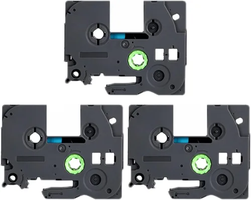 Paquete de 3 cintas de etiquetas de repuesto de color negro sobre rojo para Brother TZc-431 1/2 pulgadas (0.472 in) cartuchos de cinta de etiquetas